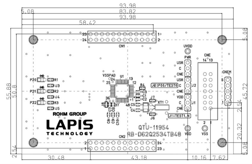 Plan mécanique - ROHM Semiconductor Carte de référence RB-D62Q2534TB48